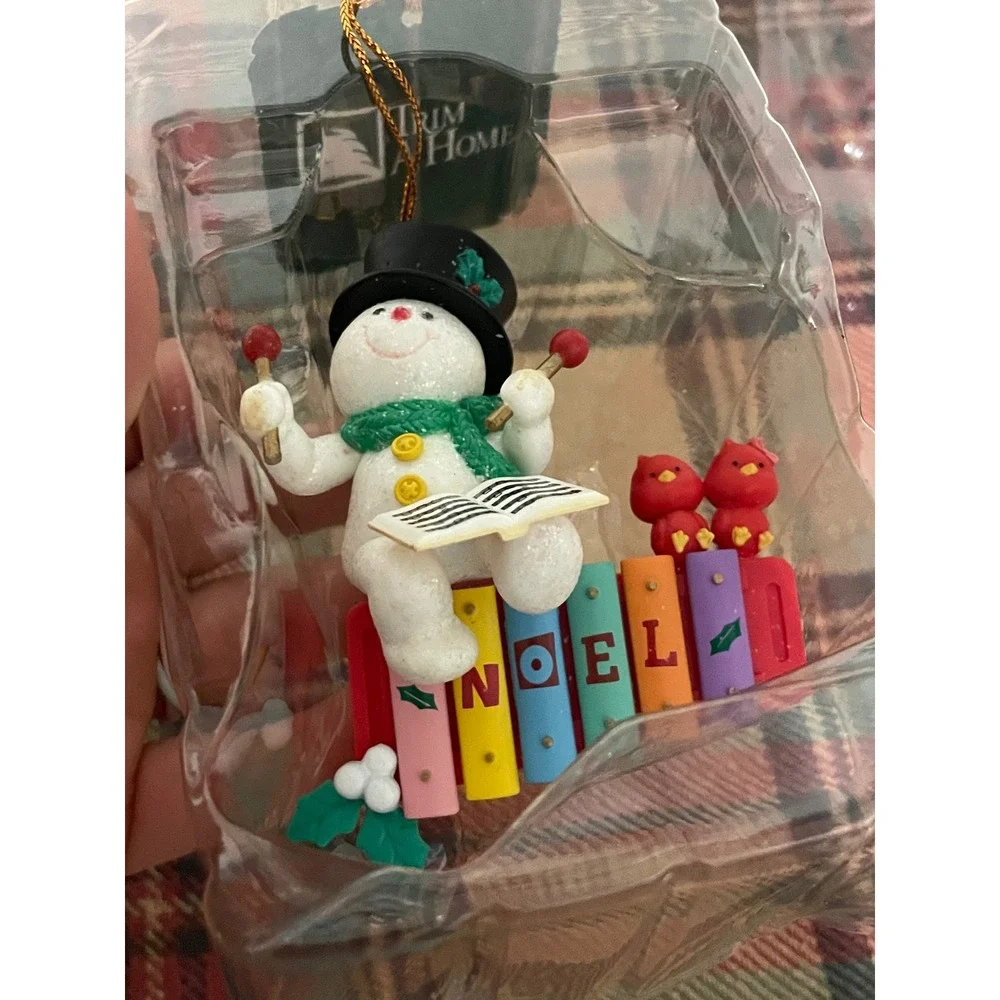 VTG Trim A Home Snowman Xylophone Ornament Unisex OS Multicolor New‎ Noel Tree